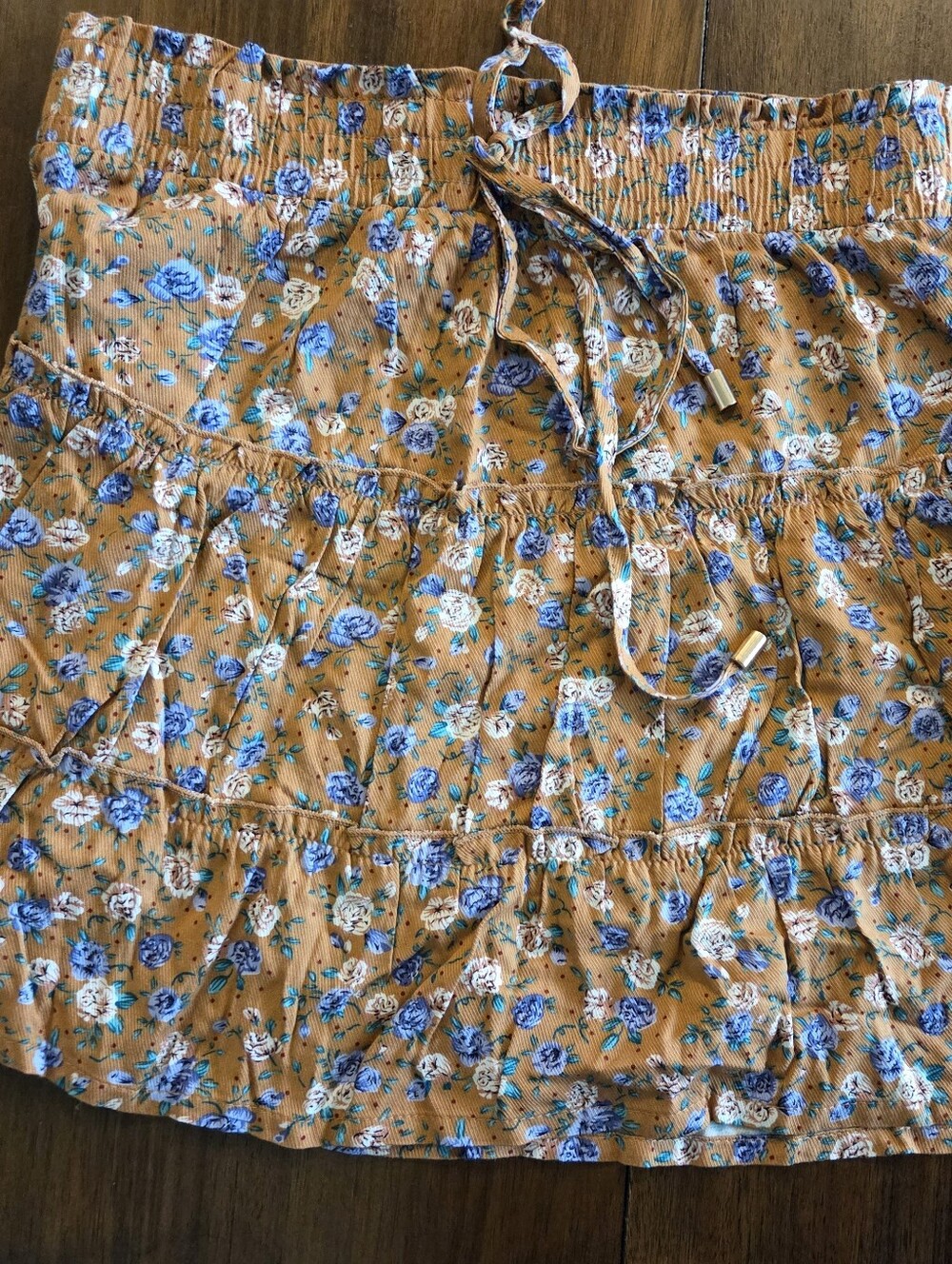 New without tags Indigo Rising tier Short Skirt size S Prairie Rayon Boho floral